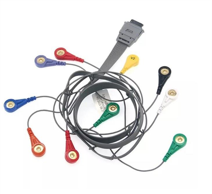 สายเคเบิล ECG Holter ทางชีวการแพทย์ AHA 10 Lead